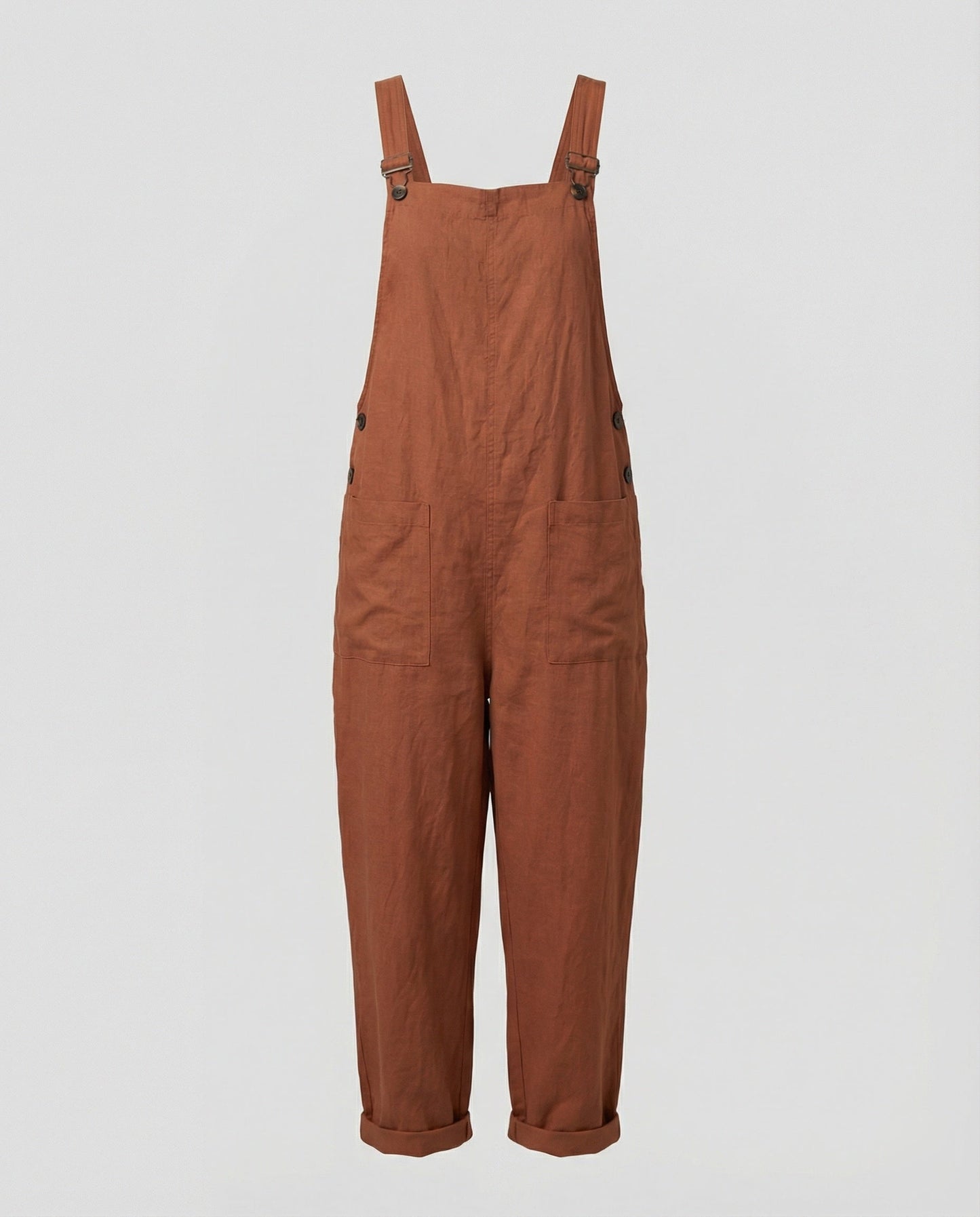 Damen Weite-Leg-Overall Baumwolle Verstellbare Schnalle