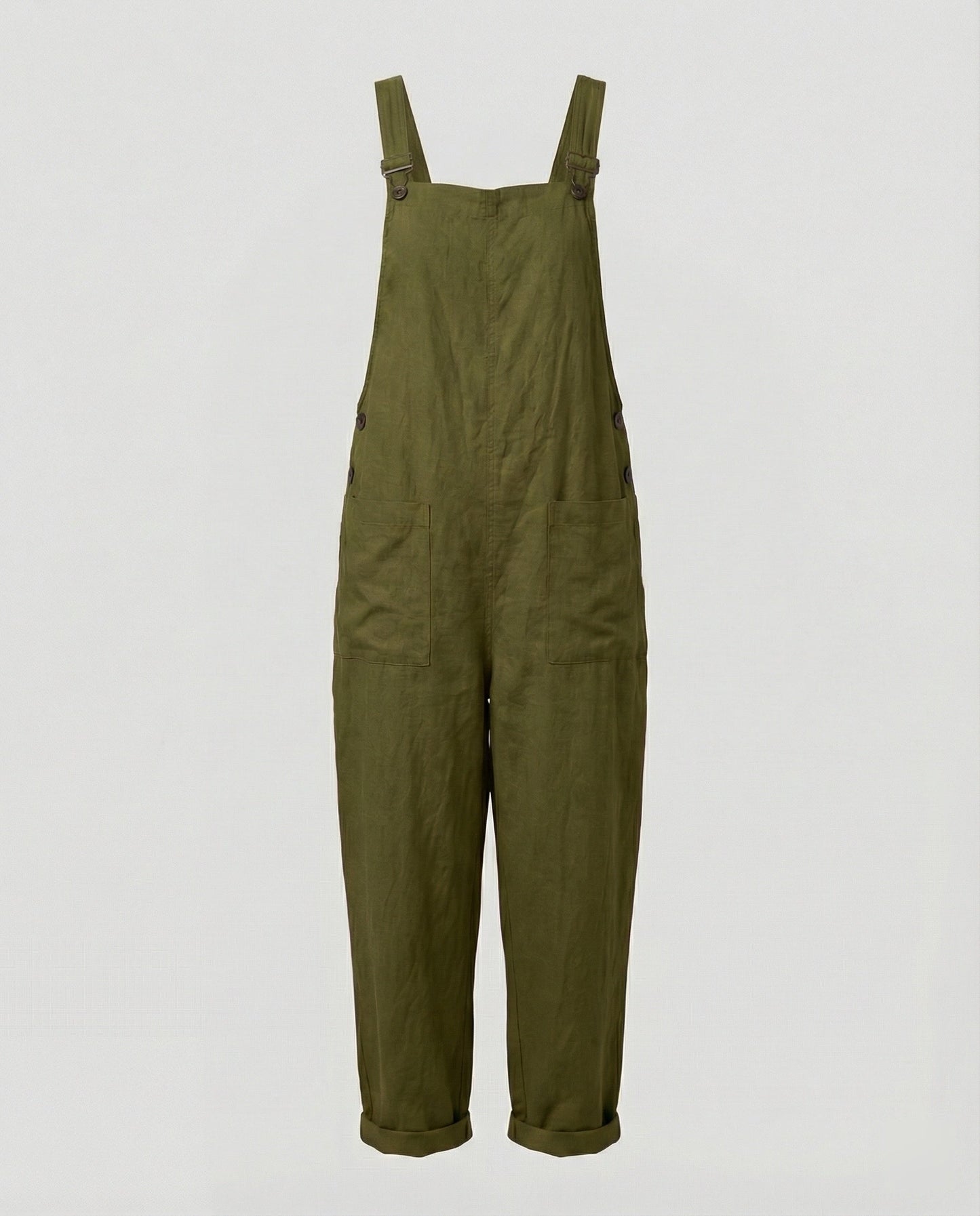 Damen Weite-Leg-Overall Baumwolle Verstellbare Schnalle