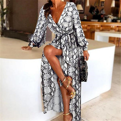 Norvielle Damen Boho-Kleid mit Schlitz