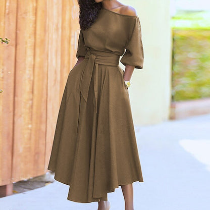 Damen A-Linien-Kleid Elegantes Fließendes Design