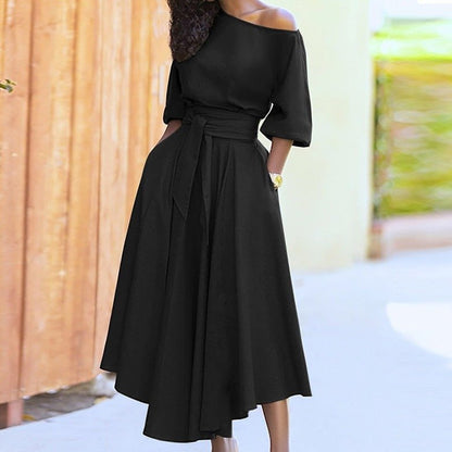 Damen A-Linien-Kleid Elegantes Fließendes Design
