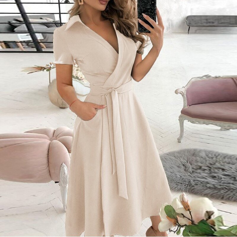 Damen A-Linien-Kleid Elegantes Fließendes Design