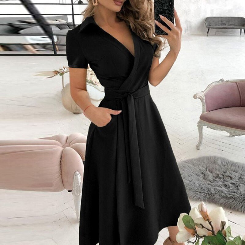 Damen A-Linien-Kleid Elegantes Fließendes Design