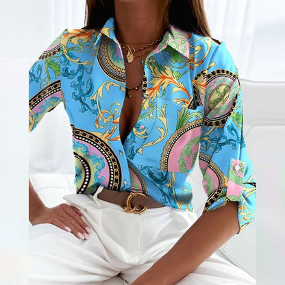 Damen Bluse Umgeschlagener Kragen