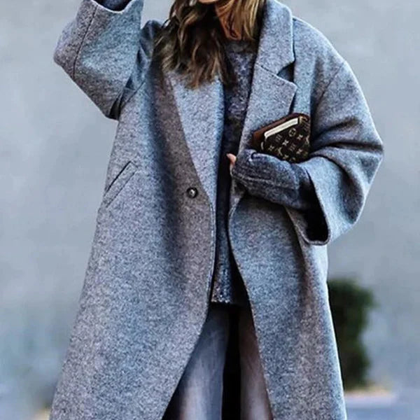 Damen Oversize Karomantel Langer Eleganter Wintermantel - Norvielle