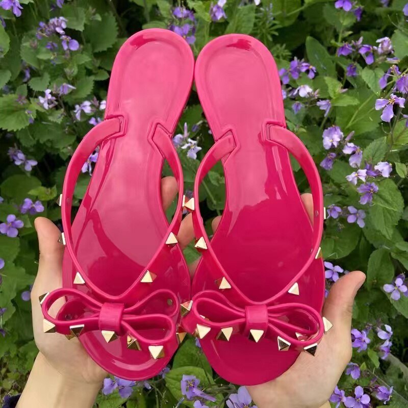 Norvielle Damen Flip-Flop-Sandalen Nieten