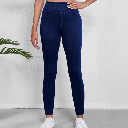 Damen Slim-Fit-Jeans Hohe Taille Stretch - Norvielle