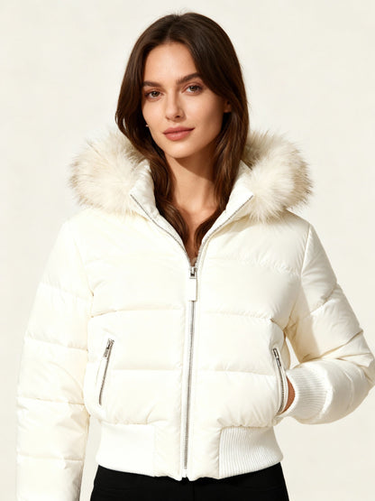 Damen Winterjacke Gesteppt Leicht Schwarz - Norvielle