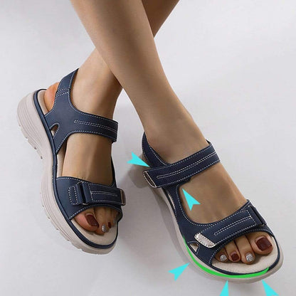 Damen Orthopädische Sandalen Unterstützung Atmungsaktives Leder