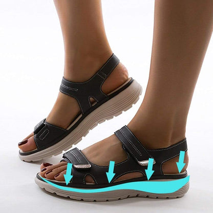 Damen Orthopädische Sandalen Unterstützung Atmungsaktives Leder