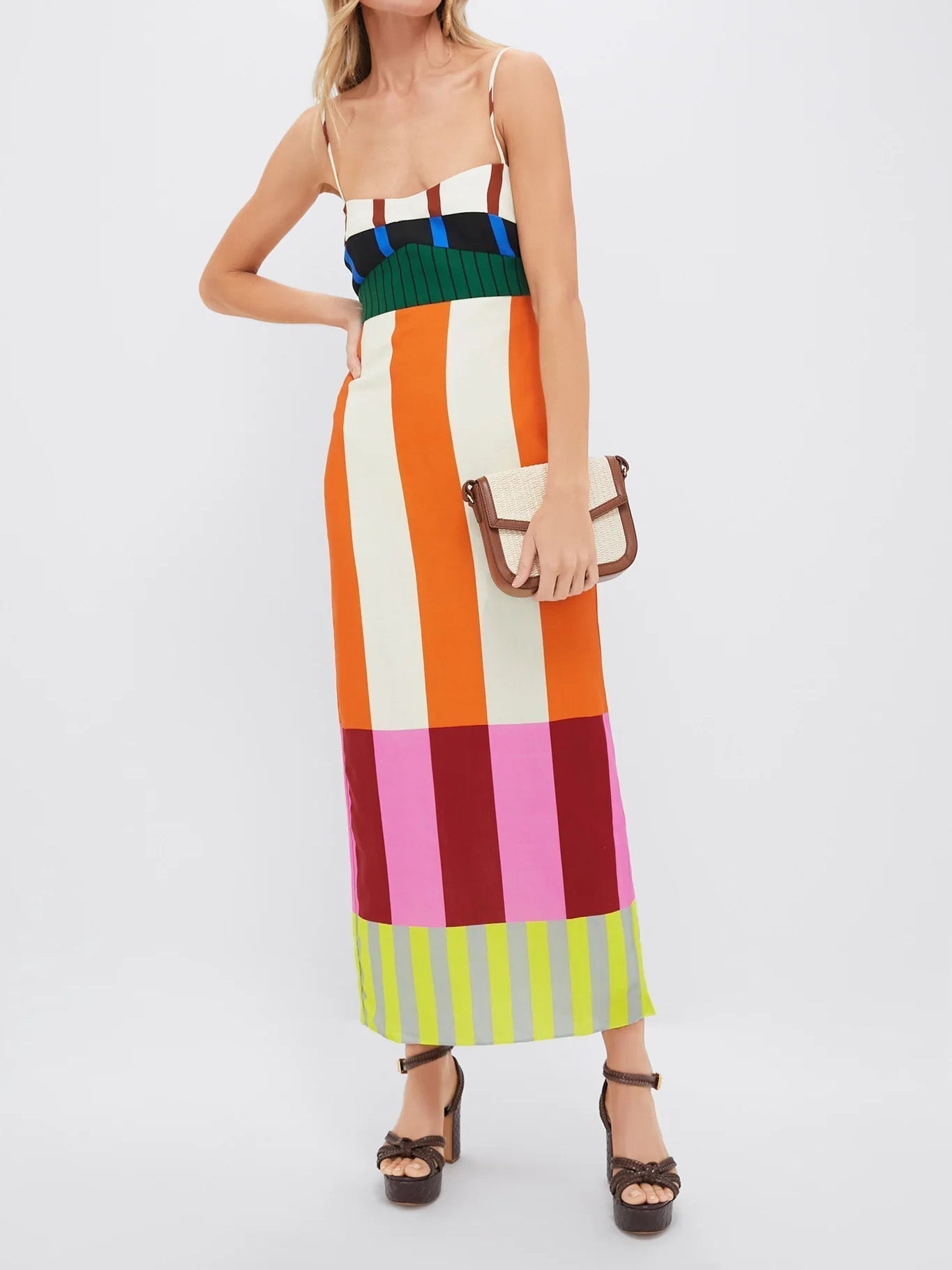 Damen Sommerkleid Gestreift Spaghettiträger - Norvielle