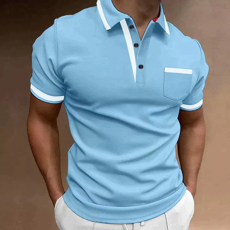 Herren Golf Polo-Shirt Kurzarm mit Brusttasche