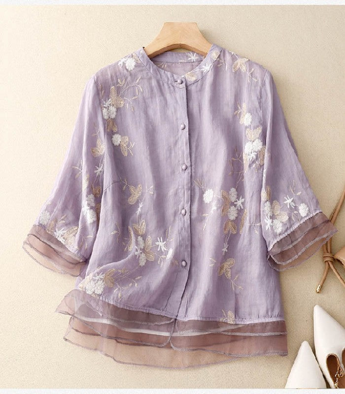 Eloise Damenbluse Feine Stickerei Elegantes Design