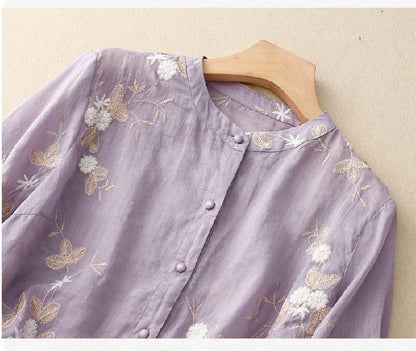 Damen Bluse Gestickt Vielseitig