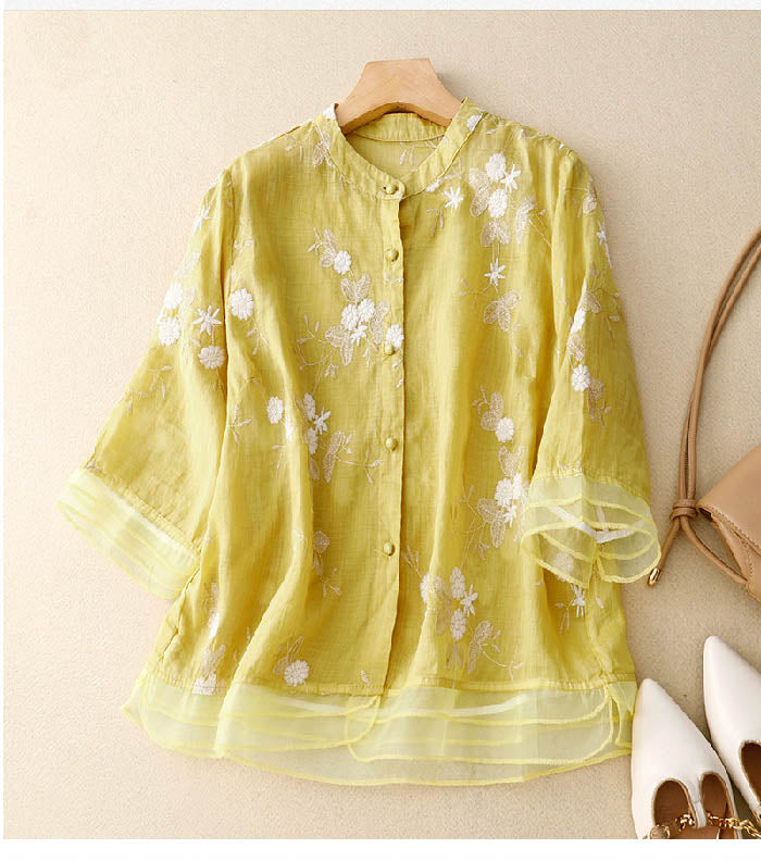 Damen Bluse Gestickt Vielseitig