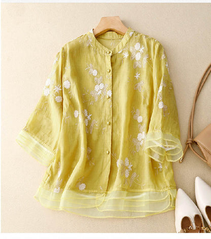 Damen Bluse Gestickt Vielseitig
