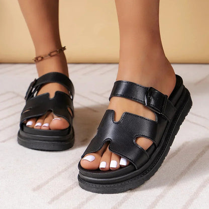 Elegante Milano Damen Slipper Italienischer Stil Leder
