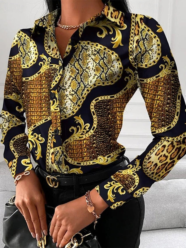 Damenbluse mit Goldendetails Elegant