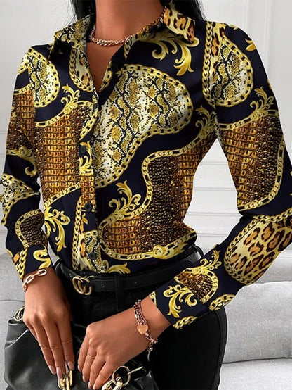 Damenbluse mit Goldendetails Elegant