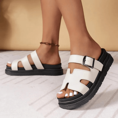 Damen Sandalen Weich Leder