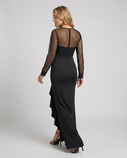 es Abendkleid mit Pailletten Lang Elegant