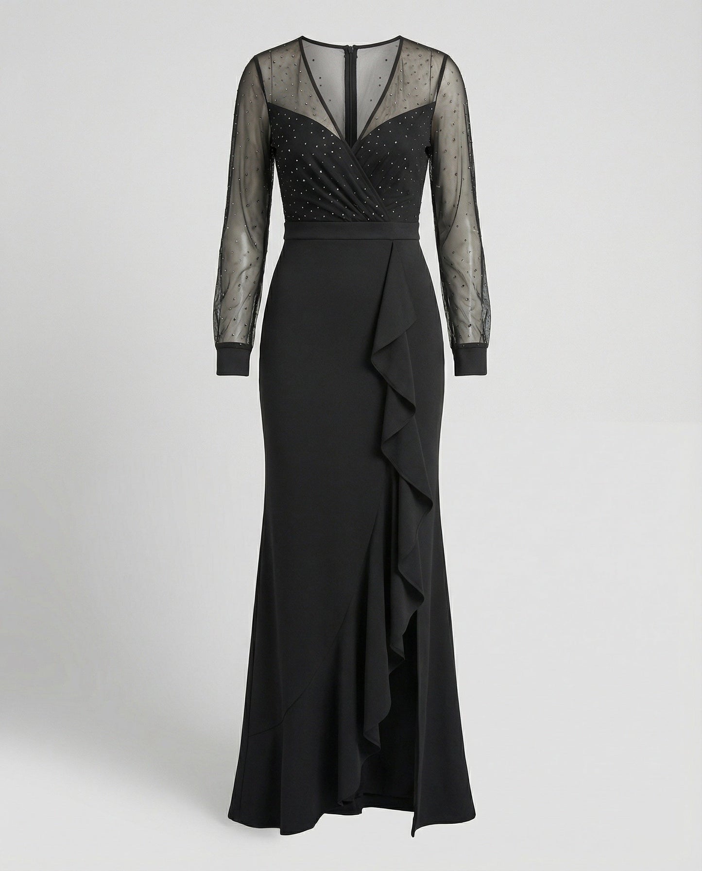 es Abendkleid mit Pailletten Lang Elegant