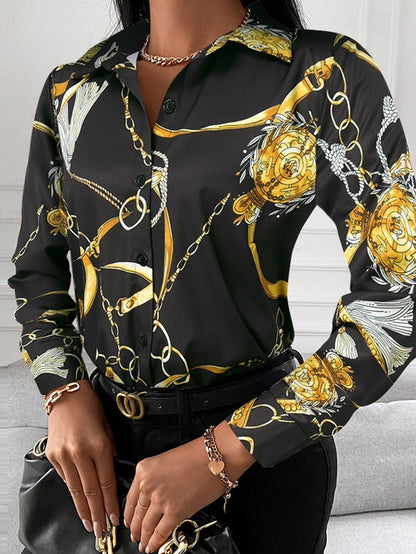 Damenbluse mit Goldendetails Elegant