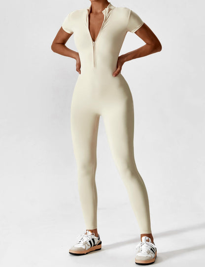 Damen Nahtloser Full-Zip Bodysuit