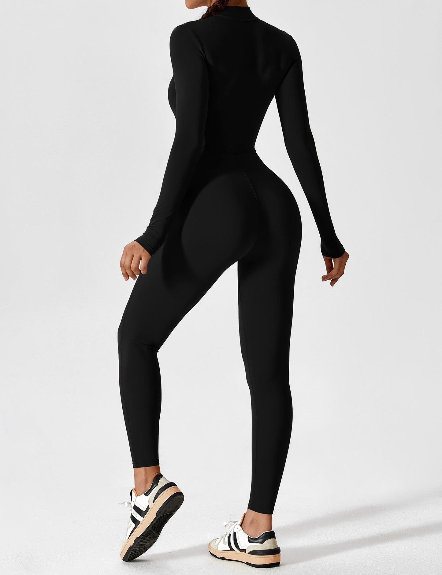 Damen Frühlingsjumpsuit Stretch mit Reißverschluss