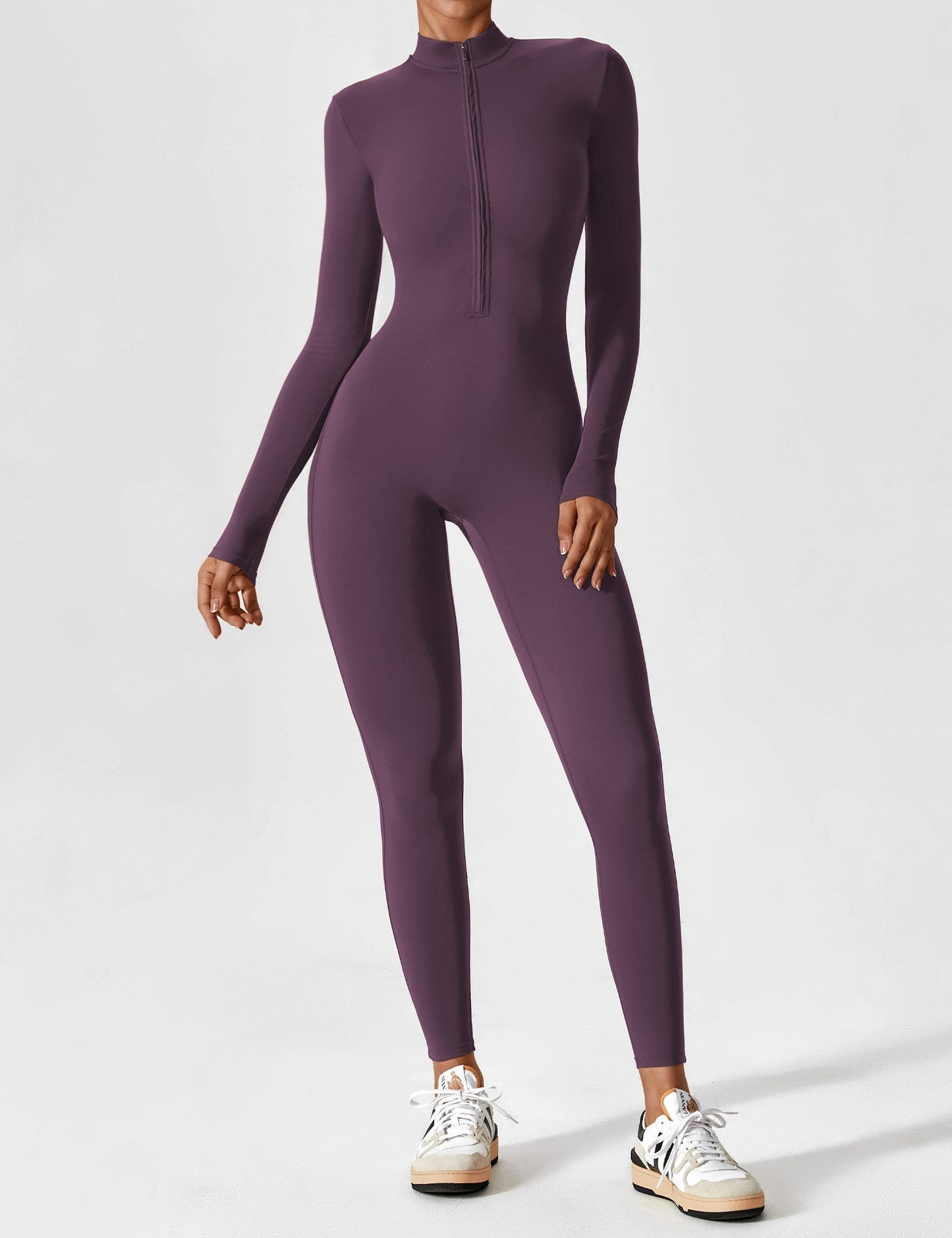 Damen Frühlingsjumpsuit Stretch mit Reißverschluss