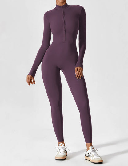 Damen Frühlingsjumpsuit Stretch mit Reißverschluss