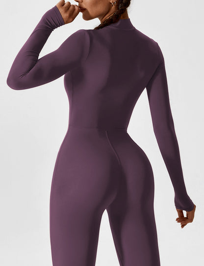 Damen Frühlingsjumpsuit Stretch mit Reißverschluss