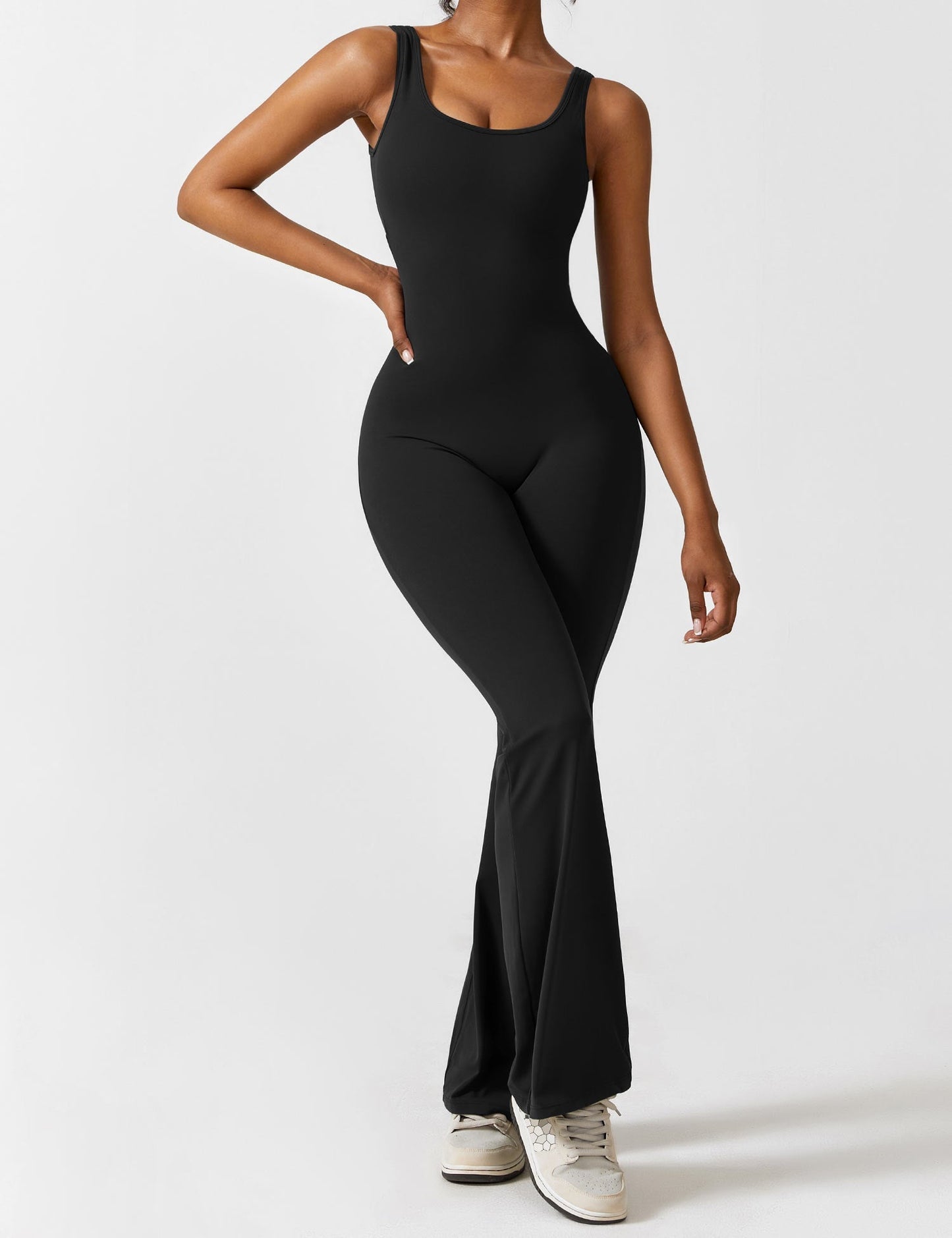Rückenfreier Damen Flare-Jumpsuit