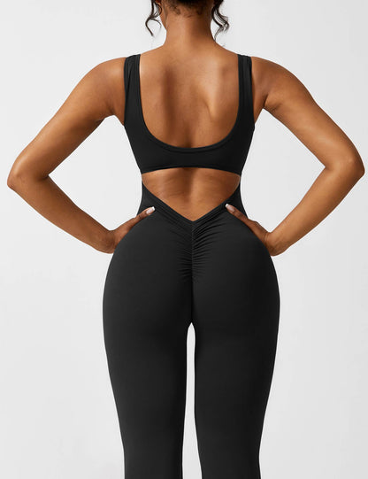 Rückenfreier Damen Flare-Jumpsuit