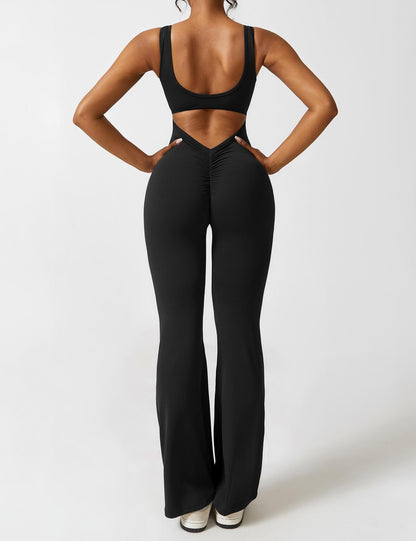 Rückenfreier Damen Flare-Jumpsuit