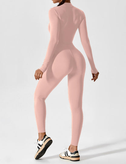 Damen Frühlingsjumpsuit Stretch mit Reißverschluss