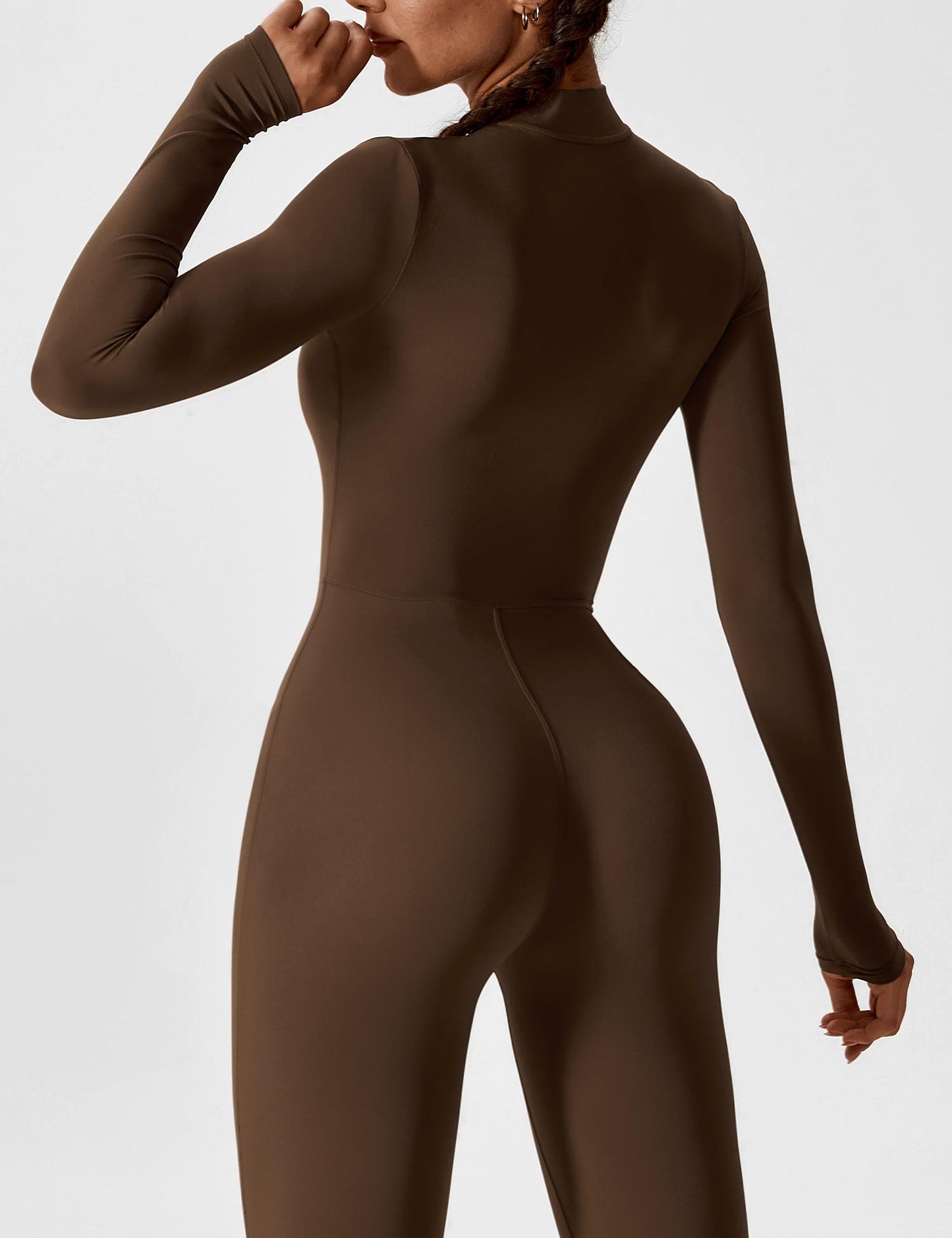 Damen Nahtloser Full-Zip Bodysuit