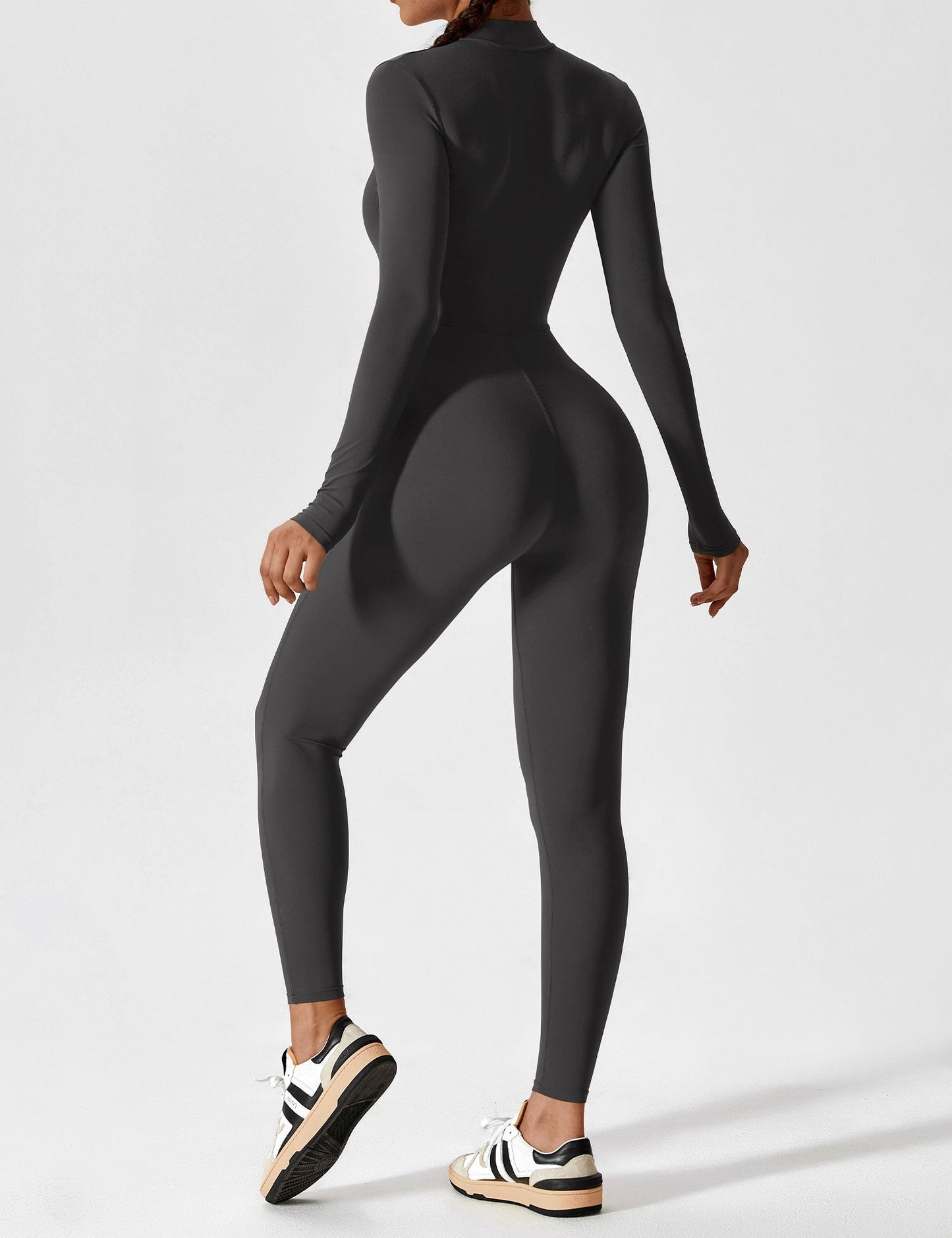 Damen Frühlingsjumpsuit Stretch mit Reißverschluss