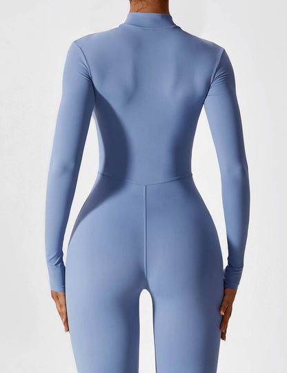 Damen Frühlingsjumpsuit Stretch mit Reißverschluss