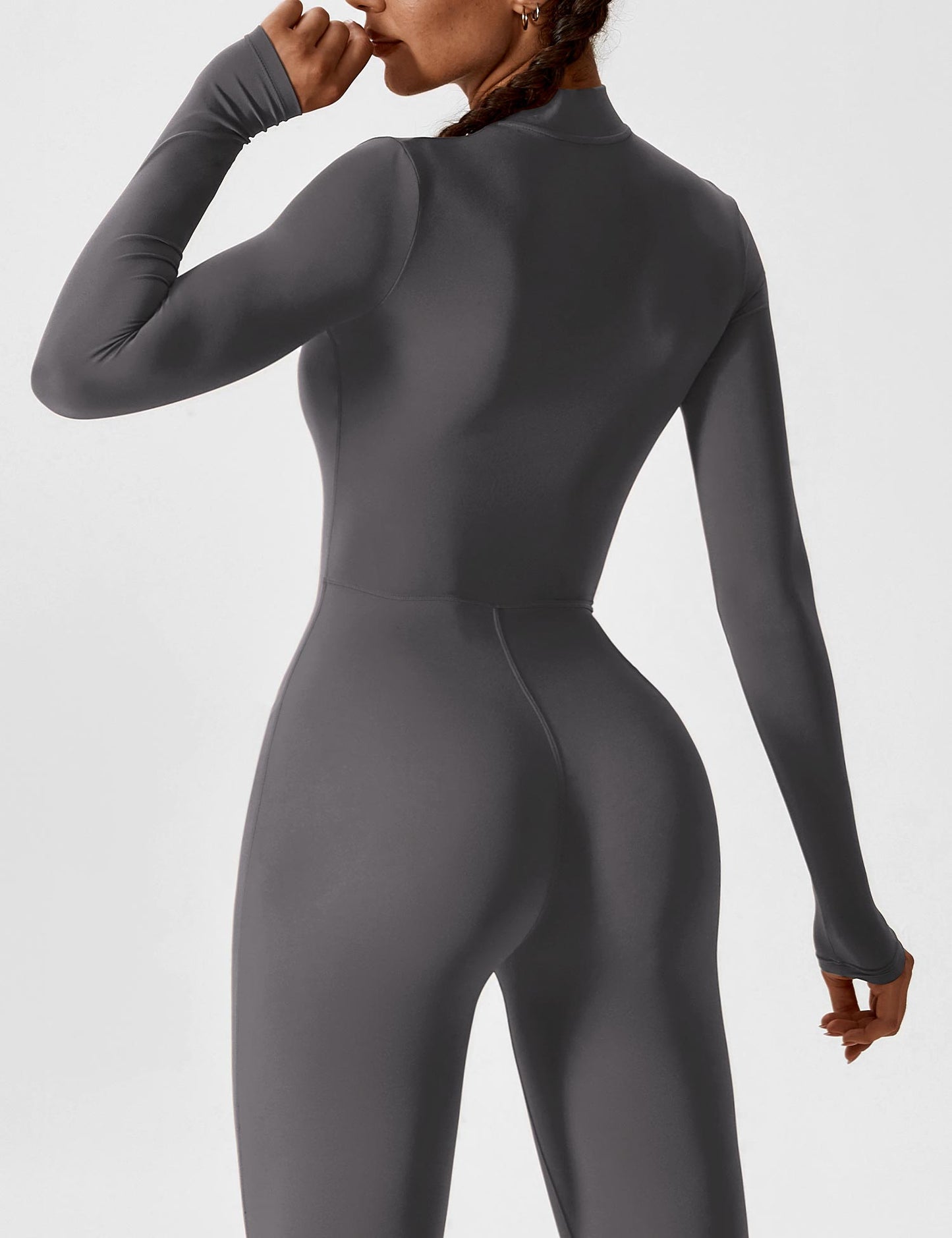 Damen Nahtloser Full-Zip Bodysuit