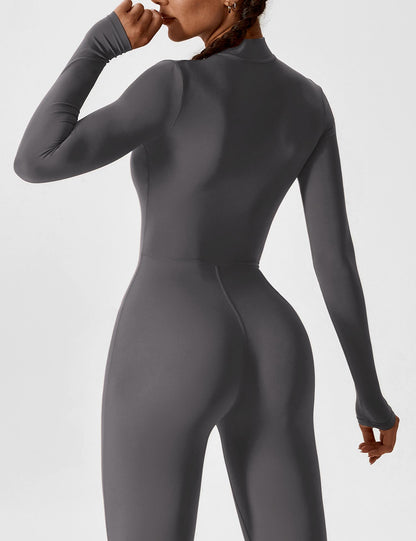 Damen Nahtloser Full-Zip Bodysuit
