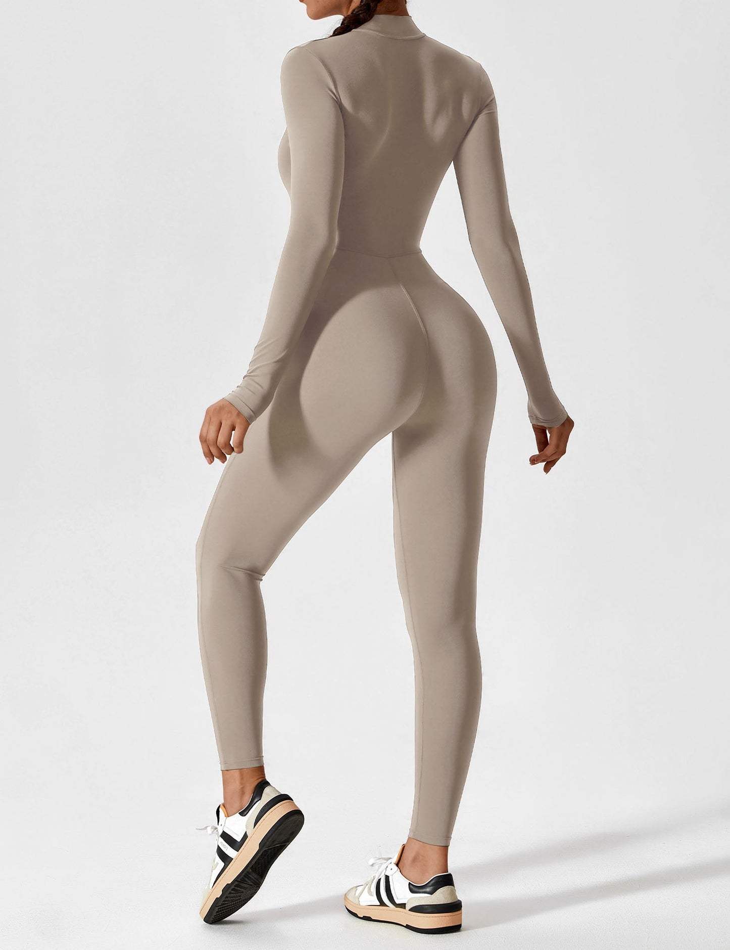 Damen Frühlingsjumpsuit Stretch mit Reißverschluss