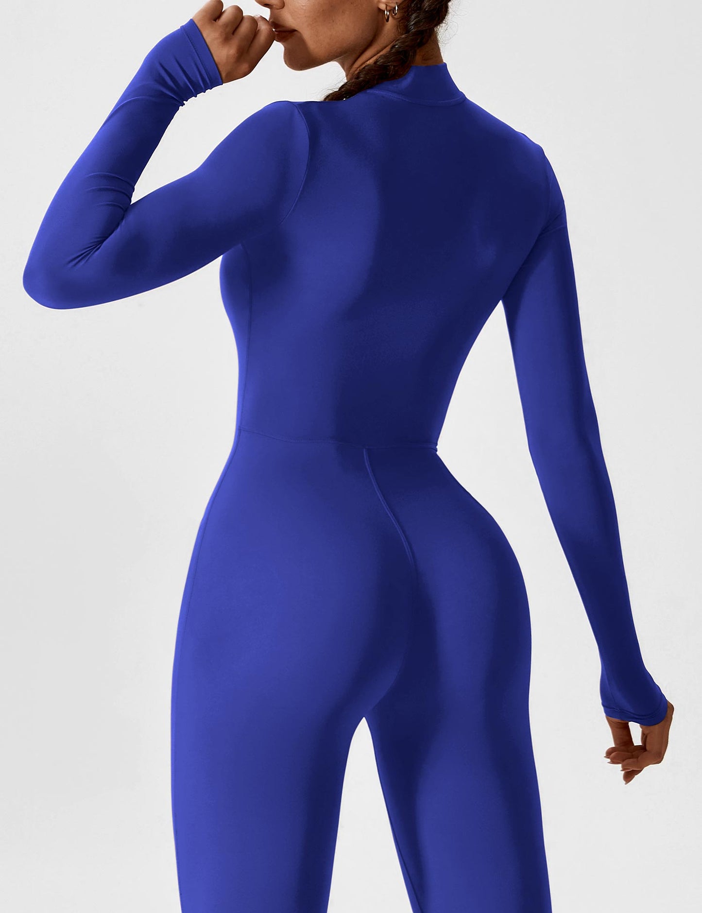 Damen Frühlingsjumpsuit Stretch mit Reißverschluss