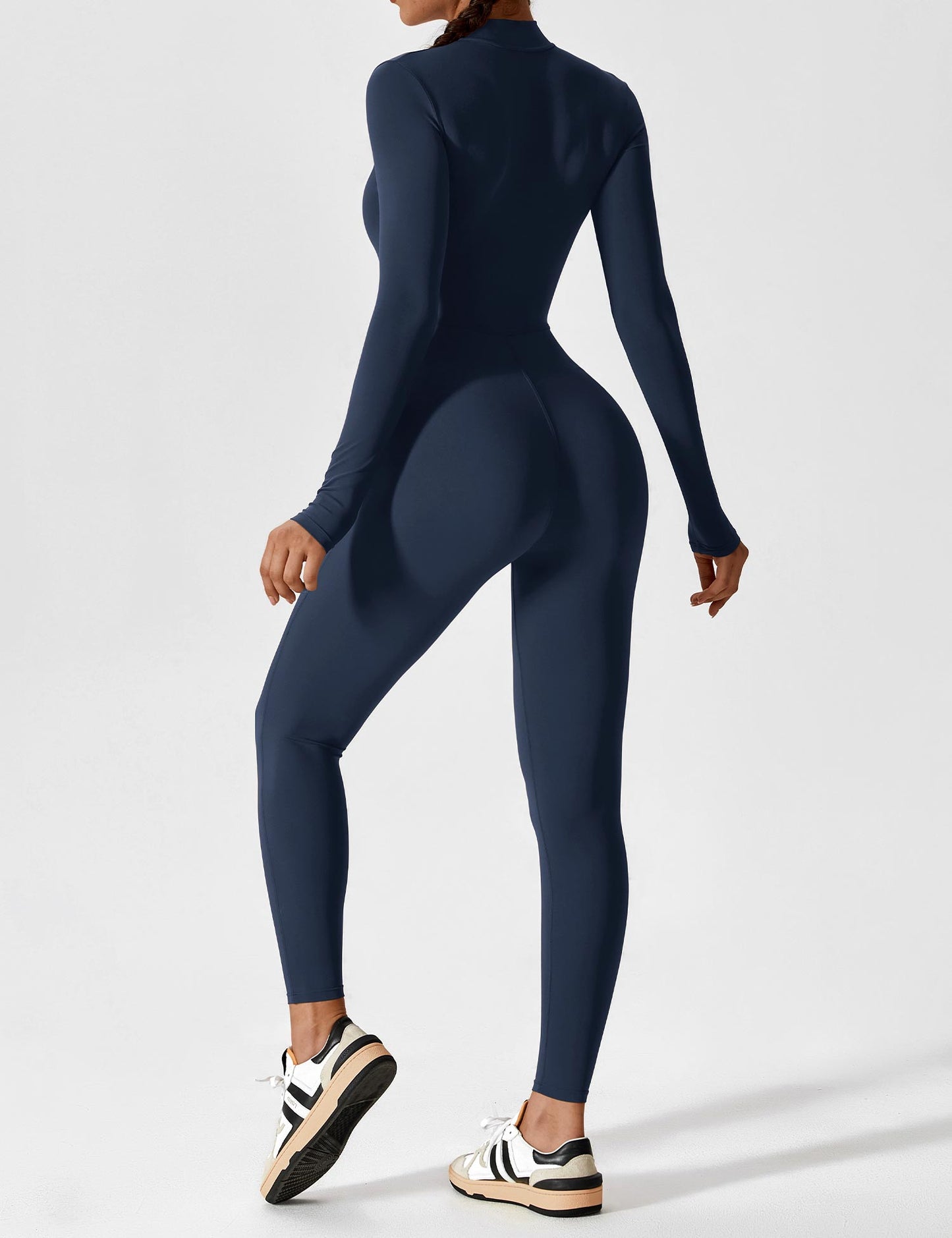 Damen Frühlingsjumpsuit Stretch mit Reißverschluss