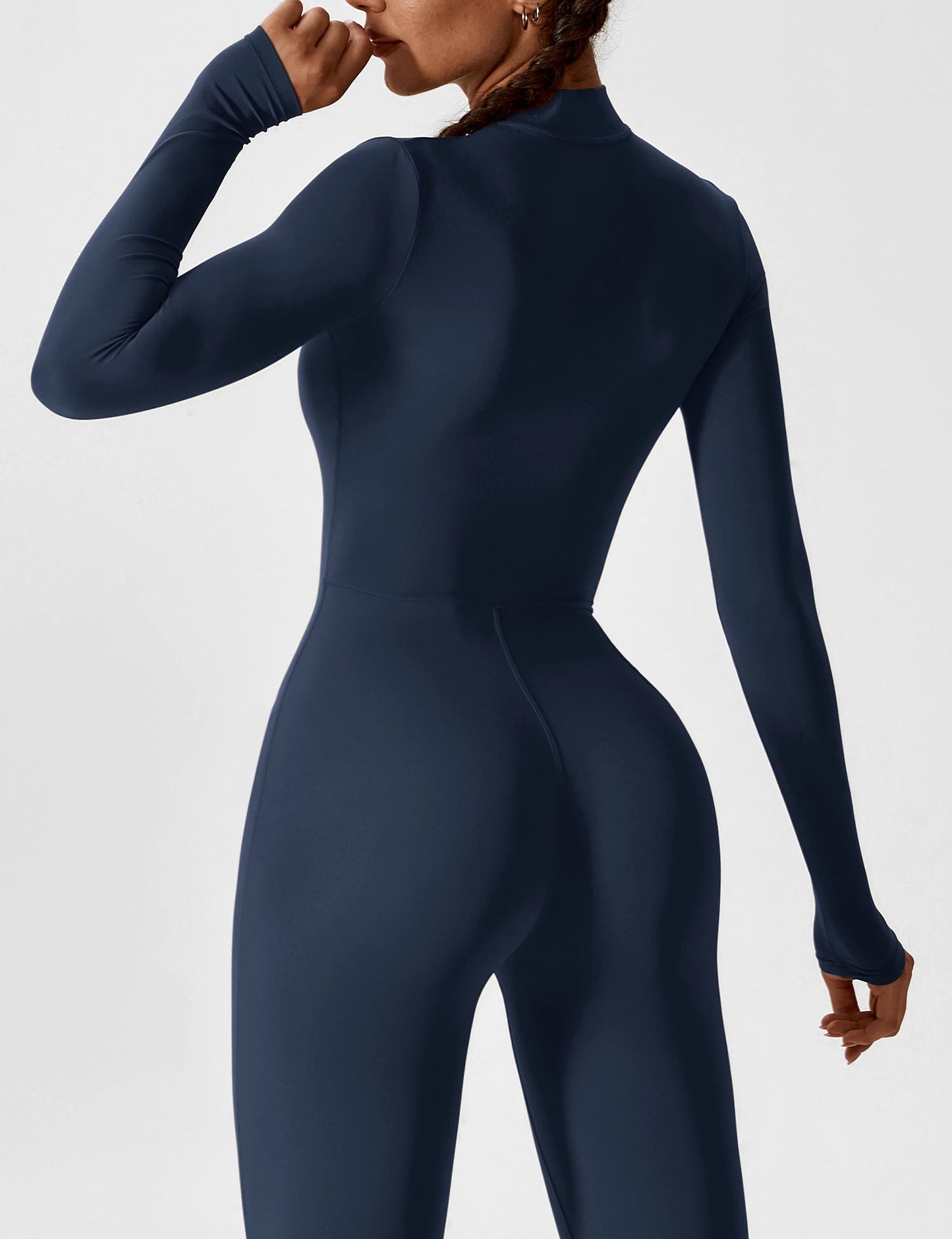 Damen Frühlingsjumpsuit Stretch mit Reißverschluss