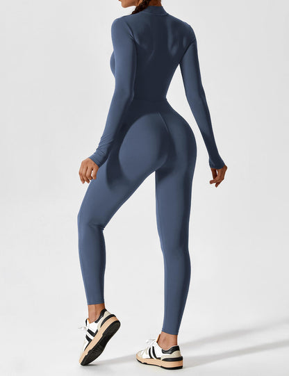 Damen Frühlingsjumpsuit Stretch mit Reißverschluss
