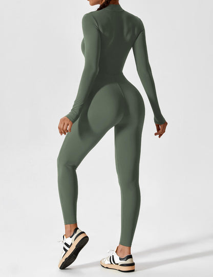 Damen Nahtloser Full-Zip Bodysuit