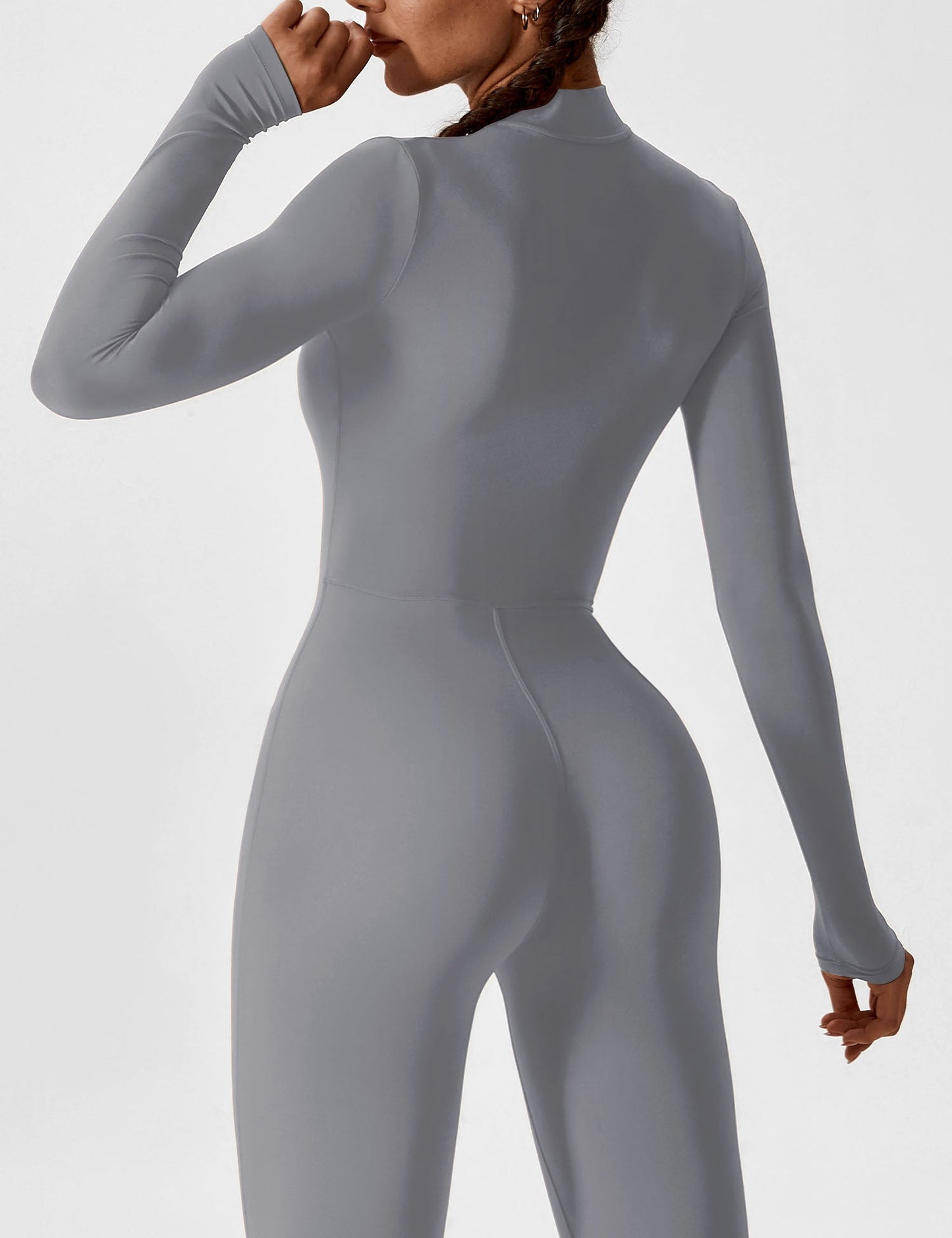 Damen Frühlingsjumpsuit Stretch mit Reißverschluss
