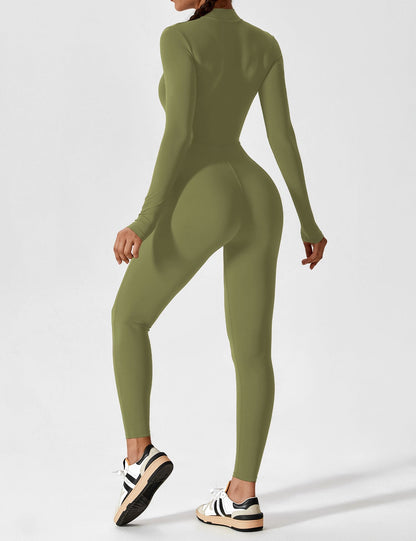Damen Frühlingsjumpsuit Stretch mit Reißverschluss