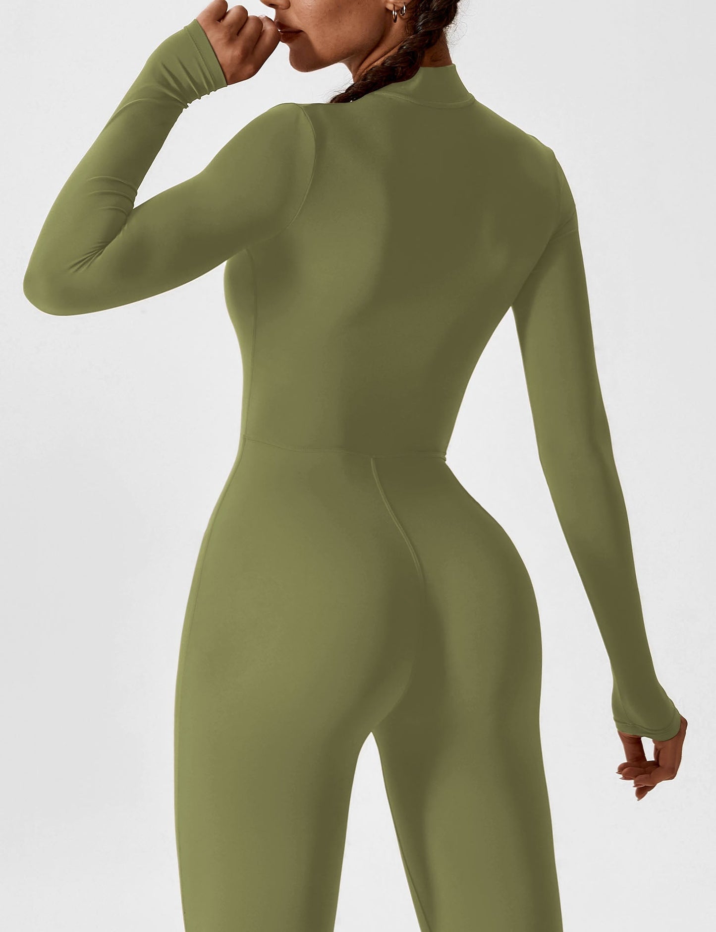 Damen Frühlingsjumpsuit Stretch mit Reißverschluss